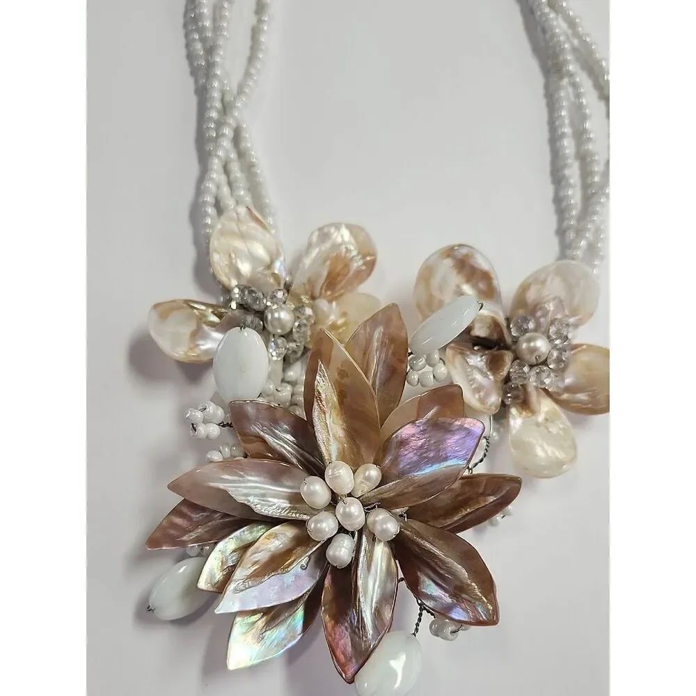 Vincero Shell And Pearl Statement Necklace